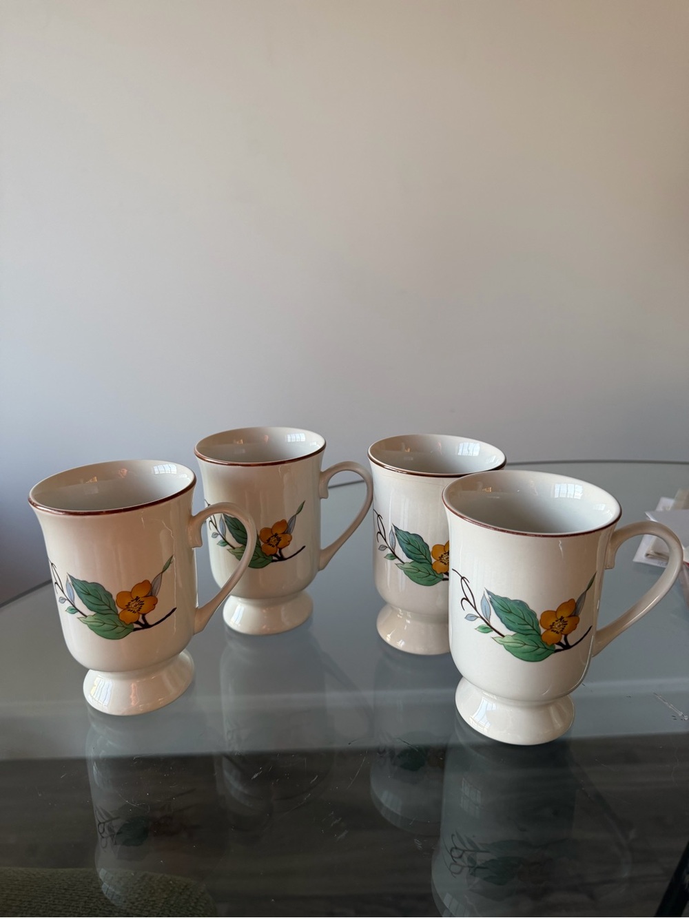 Set of 4 Vintage Citation Woodhill Footed Mugs